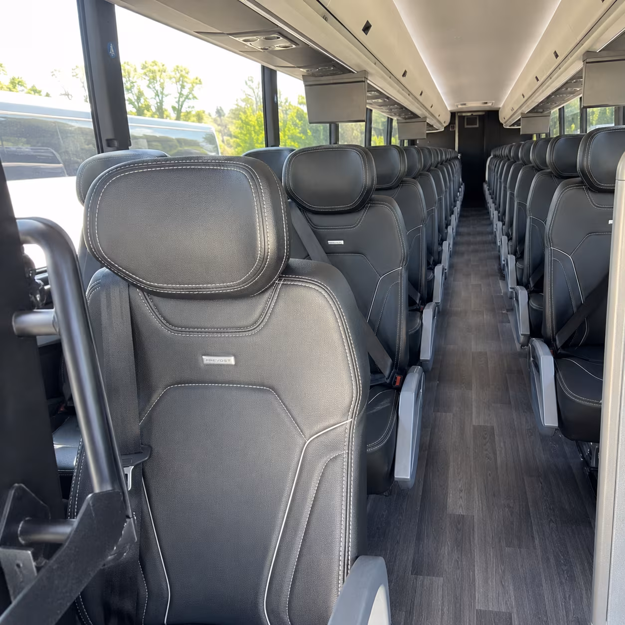 longview charter bus rental interior