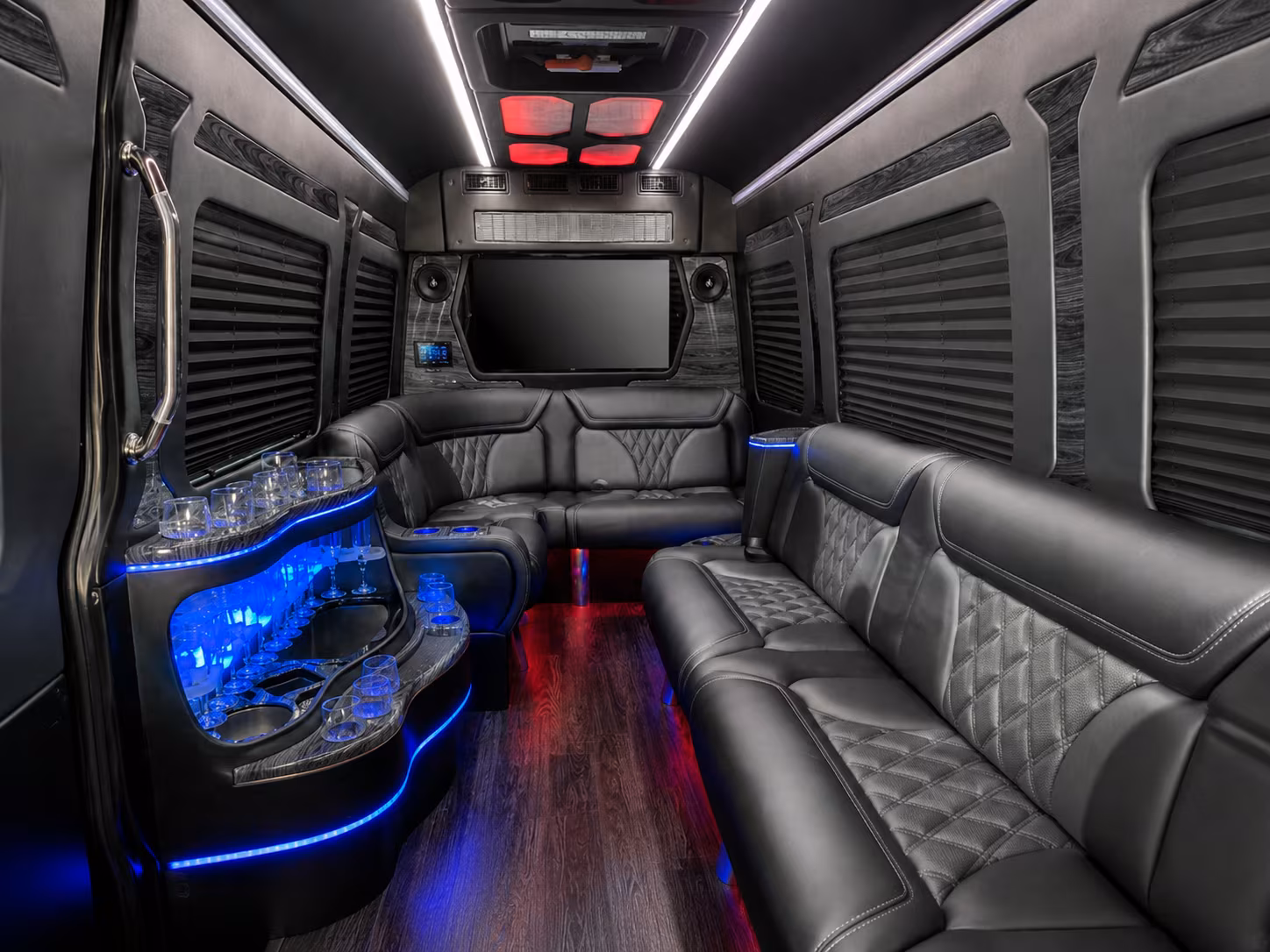 tyler 28 passenger party bus interior