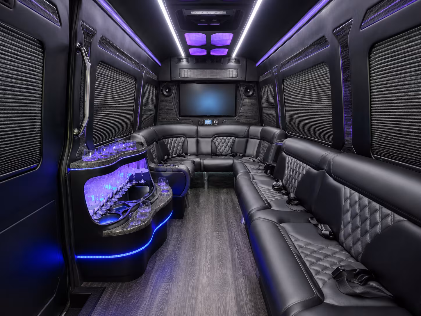 tyler 30 passenger party bus interior